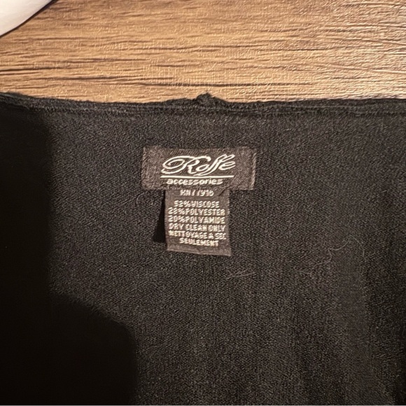 Roffe accessories oversized cardigan wrap Black kimono sweater One Size - Picture 3 of 3